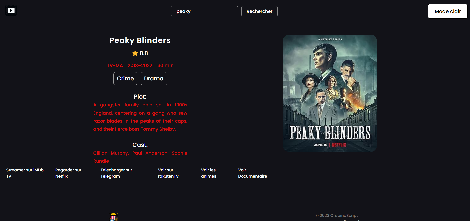 Ciné web app